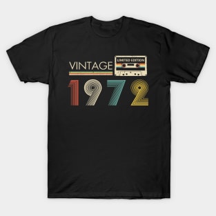 Vintage 1972 Limited Edition Cassette 52nd Birthday T-Shirt